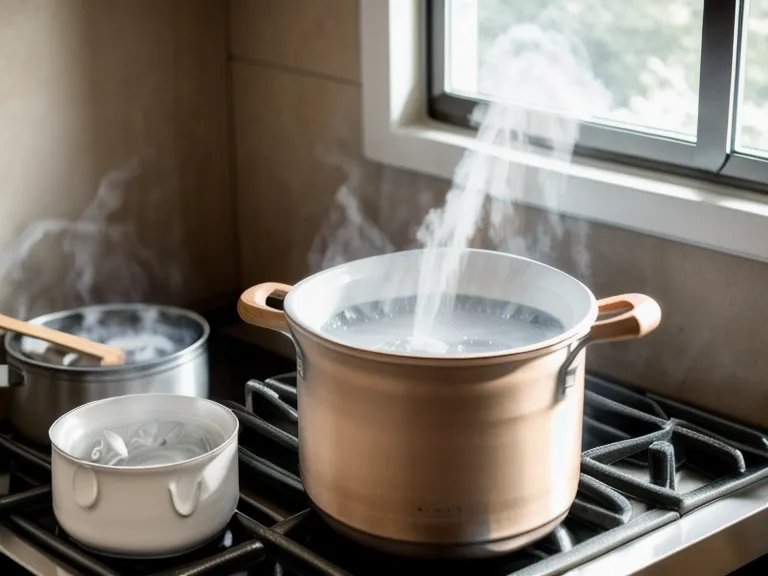 Olla hirviendo agua para cocer pasta para bebé de forma segura en la alimentación complementaria