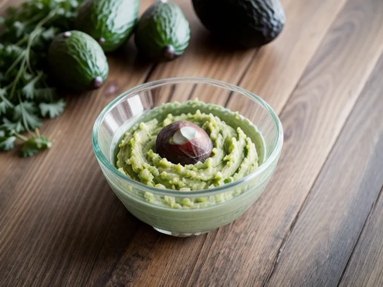 Aguacate machacado con cilantro y comino, ejemplo de especias para bebés en la alimentación complementaria